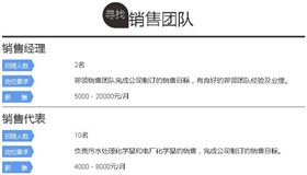 九游会J9水处理环保公司招聘  销售团队