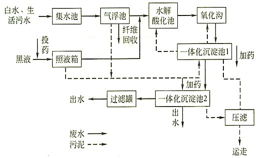 污水氨氮去除方法的现场流程图